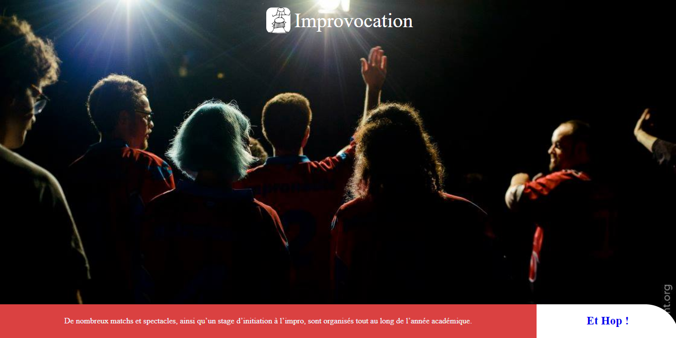 Improvoc website home page